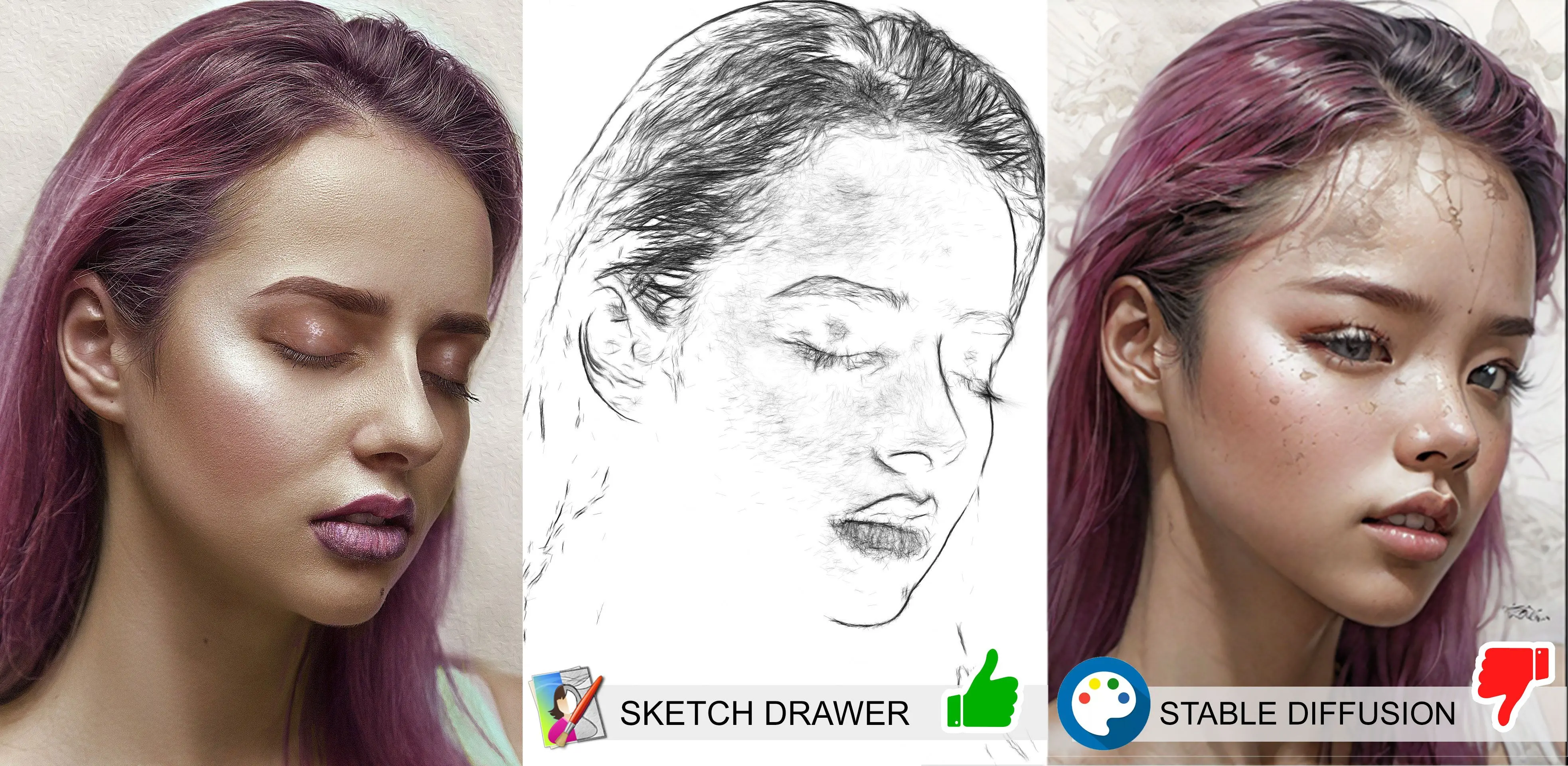 Sketch Drawer vs Stable Diffusion AI.