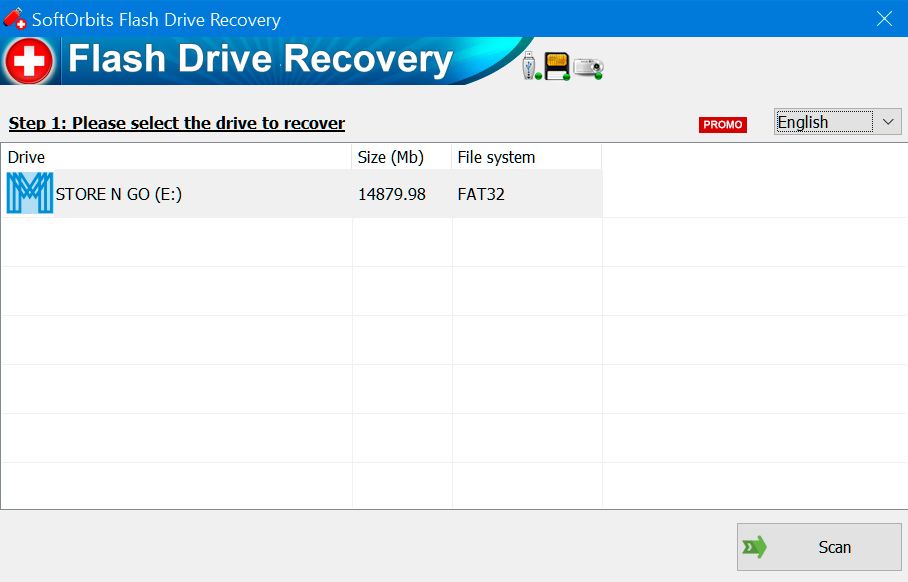 SoftOrbits Flash Drive Recovery תמונת מסך.