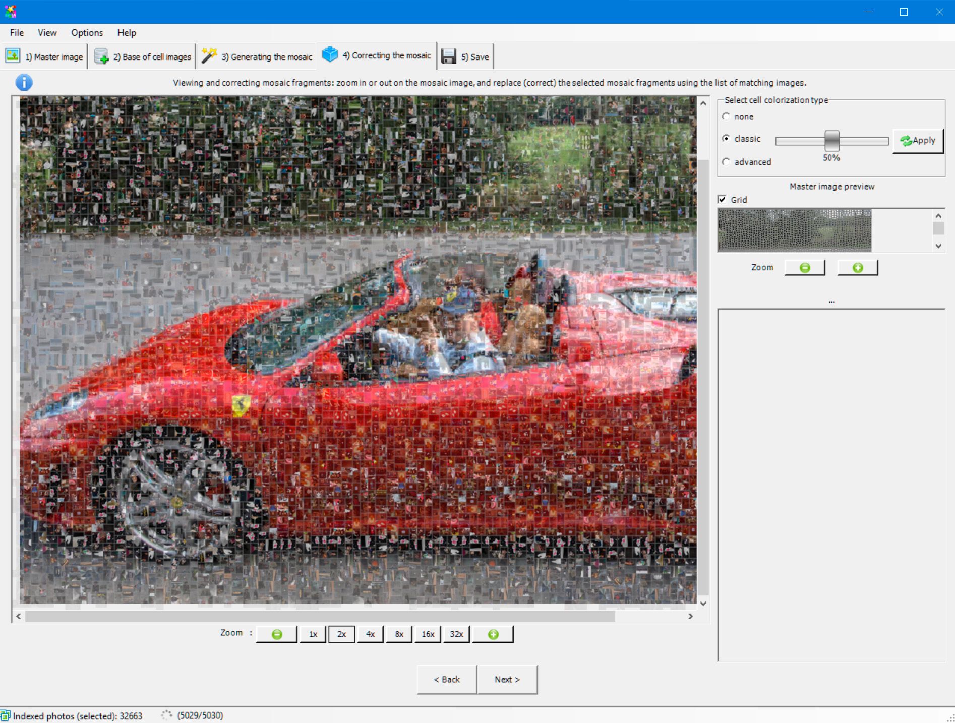 Photo Mosaic Software תמונת מסך.